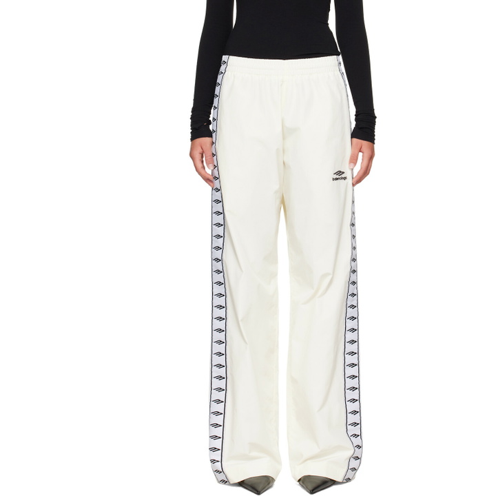 Photo: Balenciaga Off-White Techno Cotton Poplin Track Pants