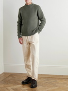 Sunspel - Waffle-Knit Merino Wool Mock-Neck Sweater - Green