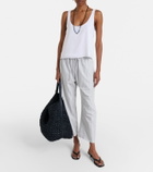 Leset Yoshi striped cotton-blend wide-leg pants