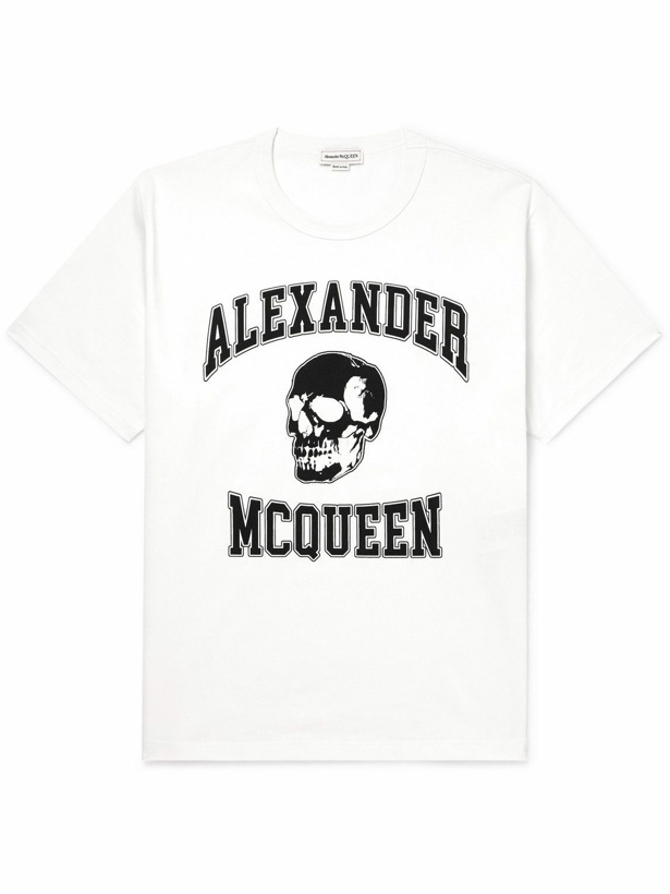 Photo: Alexander McQueen - Logo-Print Cotton-Jersey T-Shirt - White