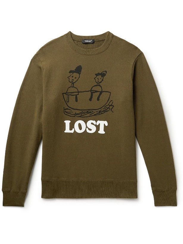 Photo: UNDERCOVER - Lost Printed Cotton-Jersey Sweatshirt - Brown