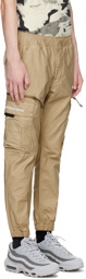 AAPE by A Bathing Ape Beige Embroidered Cargo Pants