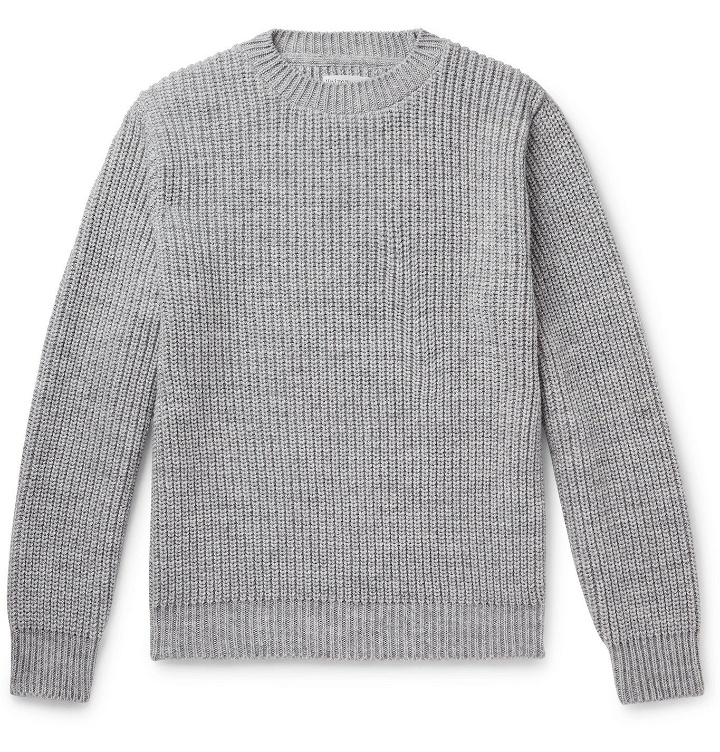 Photo: Universal Works - Ribbed-Knit Sweater - Gray