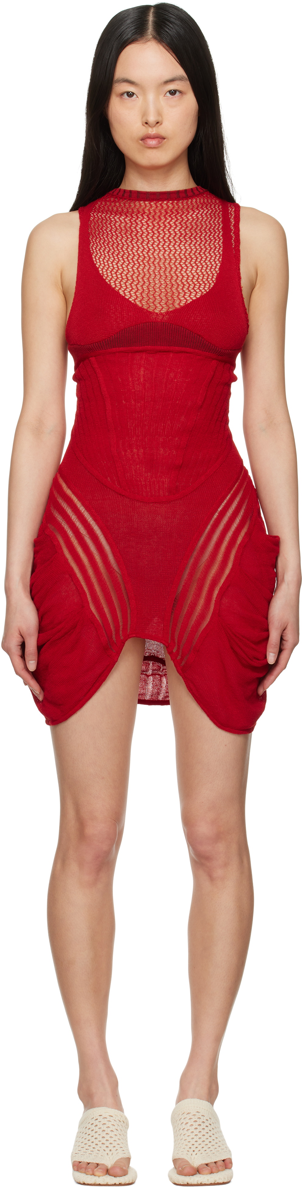 Isa Boulder Red Rider Drape Minidress
