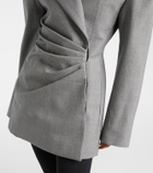 Balmain Draped virgin wool blazer dress