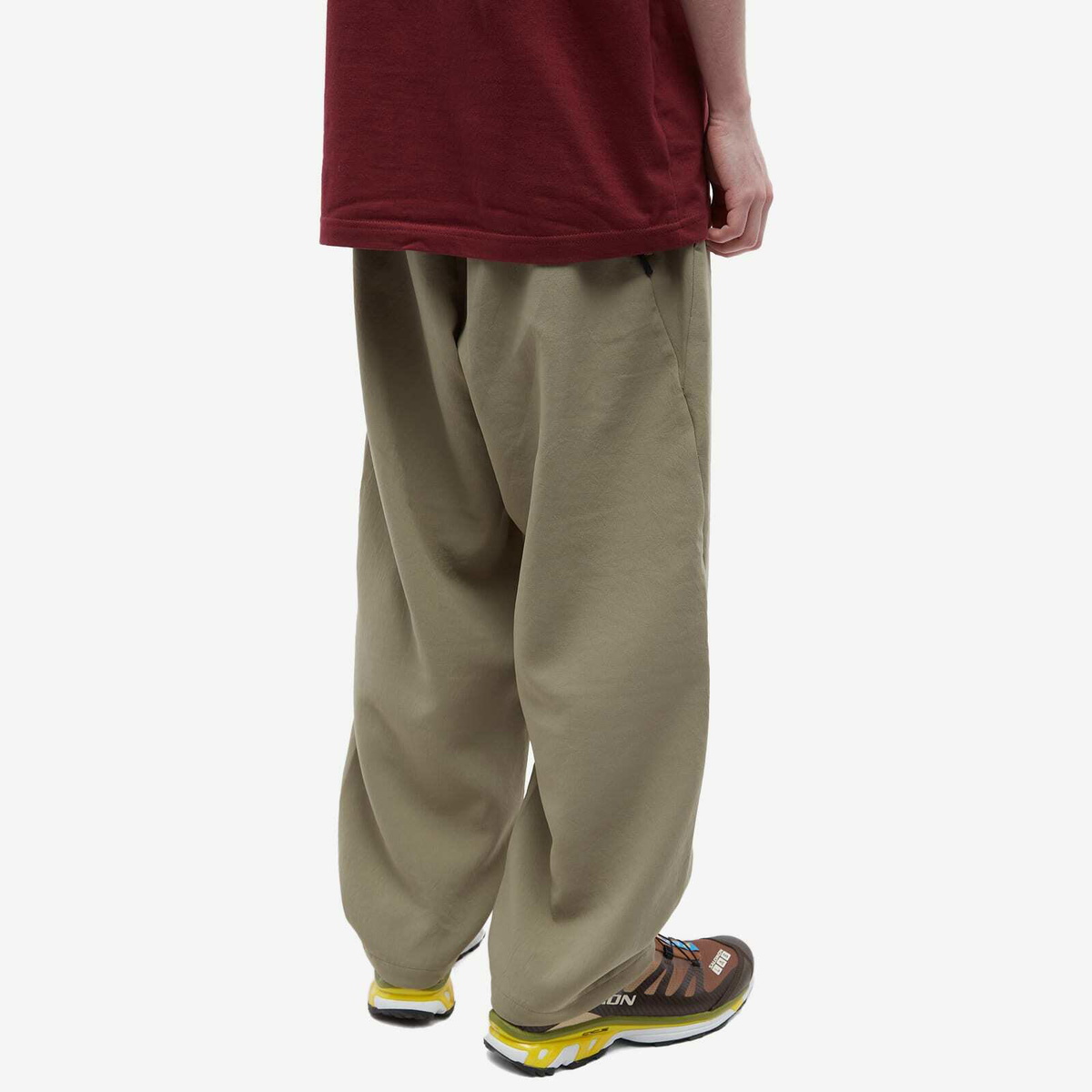 Goldwin Men's Wide Ankle Wasy Pants in Earth Olive Goldwin