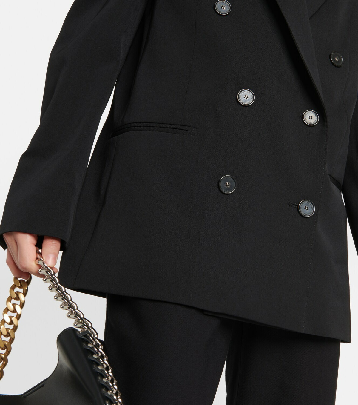 Stella McCartney Stella McCartney Light grey wool double-breasted jacket