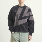 Umbro Men's Washed Diamond Drill Sweat in Black/Volcanic Ash