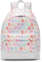 Balmain Kids Multicolor Logo Backpack