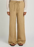Polo Ralph Lauren Wide-leg Linen Trousers Brown