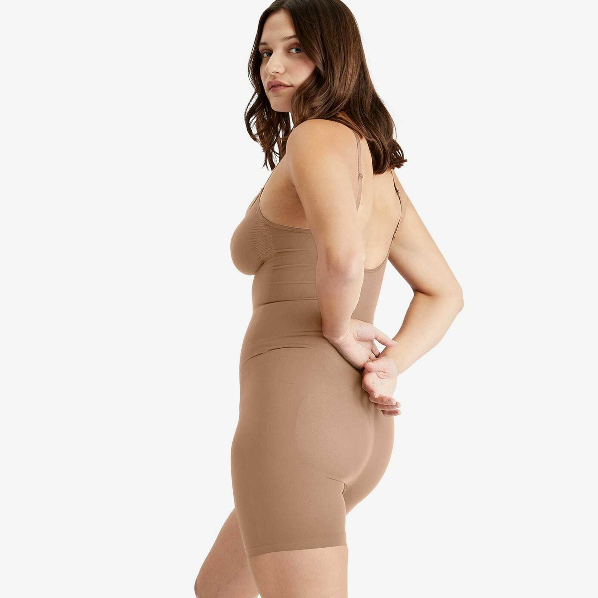 SKIMS Women's Seamless Sculpt Bodysuit Mid-Thigh W/ Open Gusset in