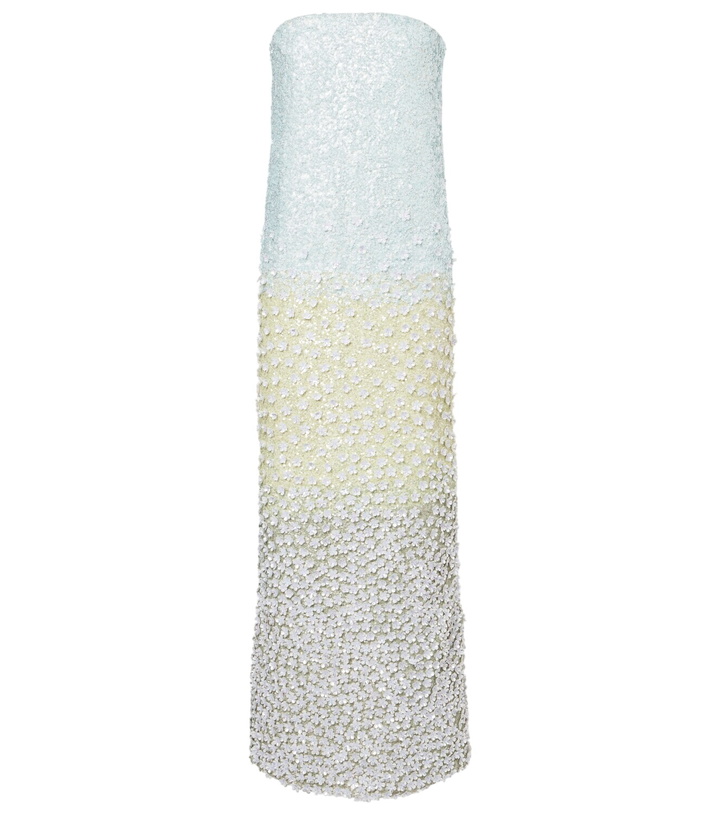 Photo: Là Fuori Embellished silk bustier dress