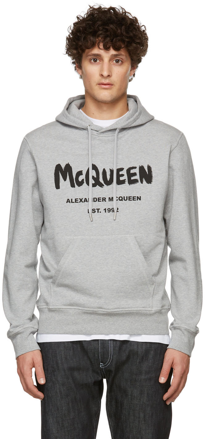 Alexander mcqueen hoodie grey online