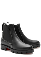 Christian Louboutin Out Lina Spike Leather Ankle Boots Black