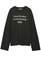 Acne Studios Logo-print Long-sleeve Cotton-blend T-shirt Black Other
