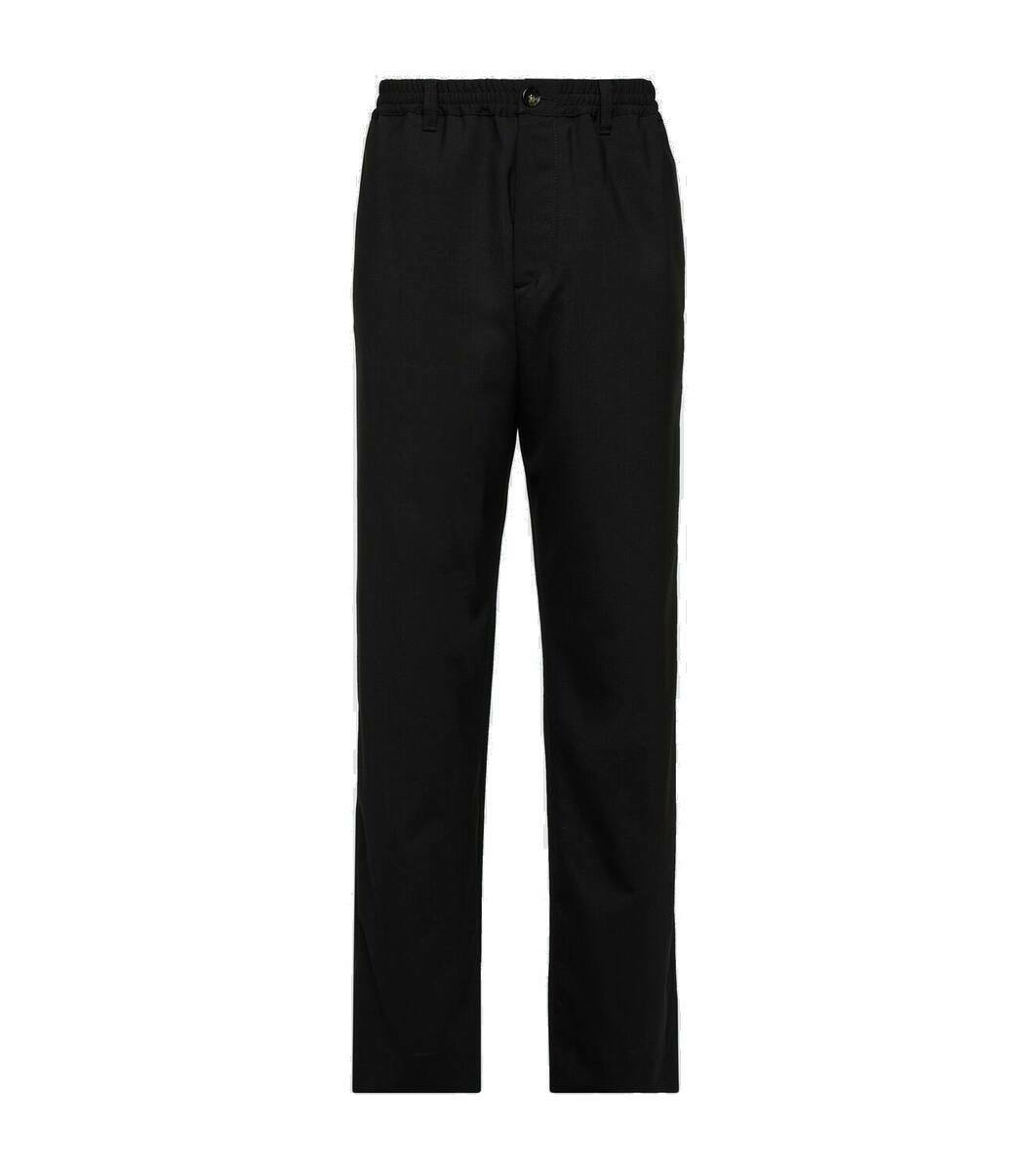 Marni leather tapered trousers