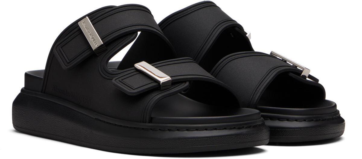 McQueen Black Hybrid Slides