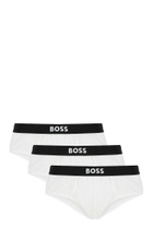 Hugo Boss Set Of Three Cotton Briefs With Logoed Elastic Band