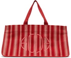 Bode Red & Off-White Parasol Stripe Tote