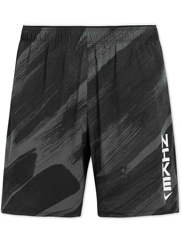 Photo: Nike Training - Sport Clash Wide-Leg Printed Dri-FIT Shorts - Gray