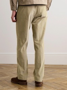 Purdey - Tapered Pleated Cotton-Corduroy Trousers - Neutrals
