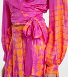 Anna Kosturova Tie-dye silk wrap top