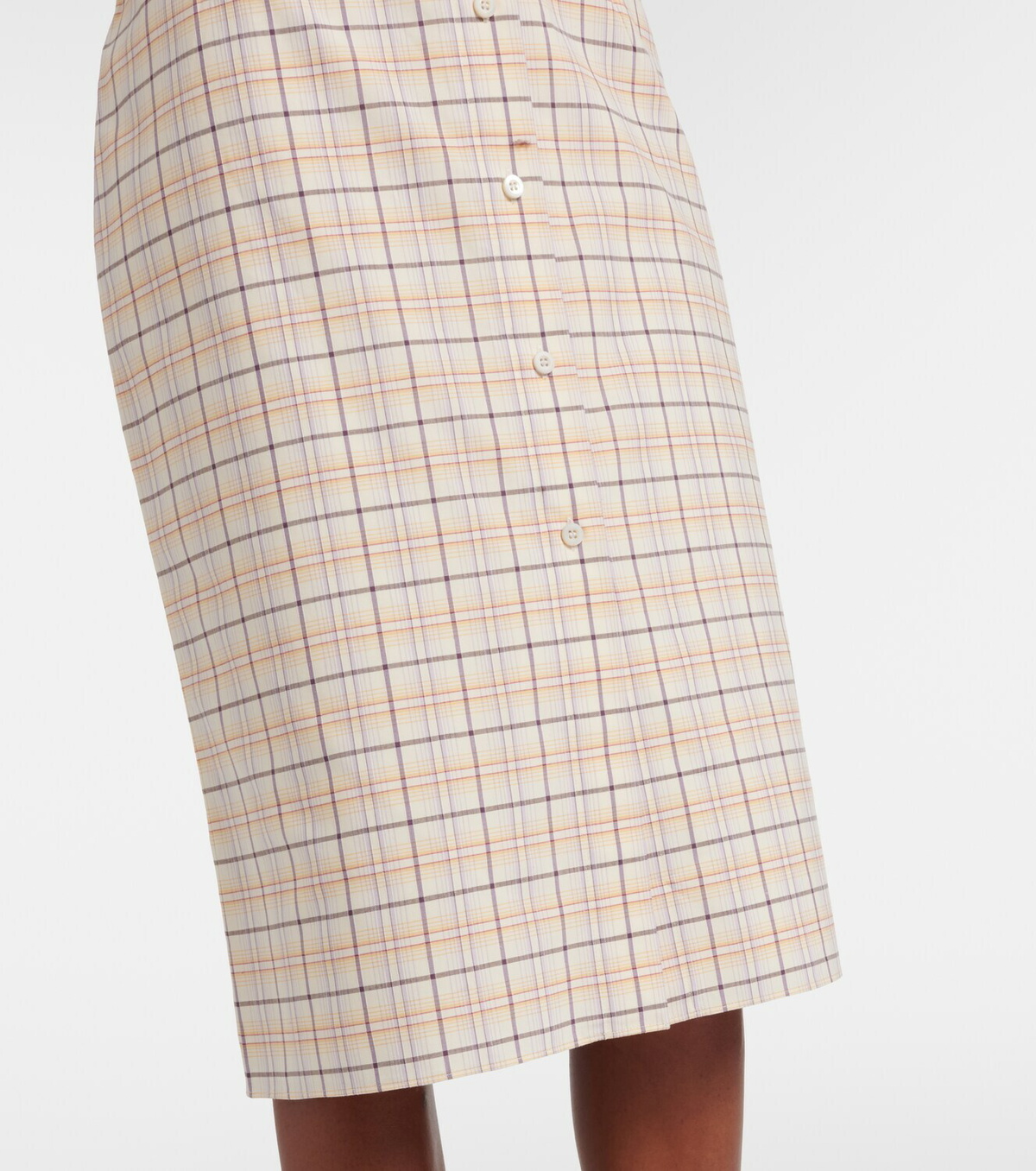 Prada Checked cotton poplin pencil skirt