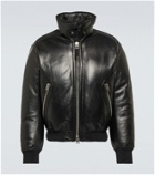 Tom Ford Leather down bomber jacket