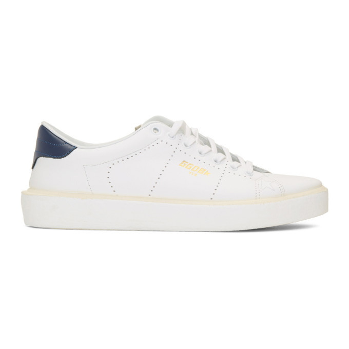 Photo: Golden Goose White and Navy Tennis Sneakers
