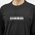 Napapijri Men's Long Sleeve Box Logo T-Shirt in Black