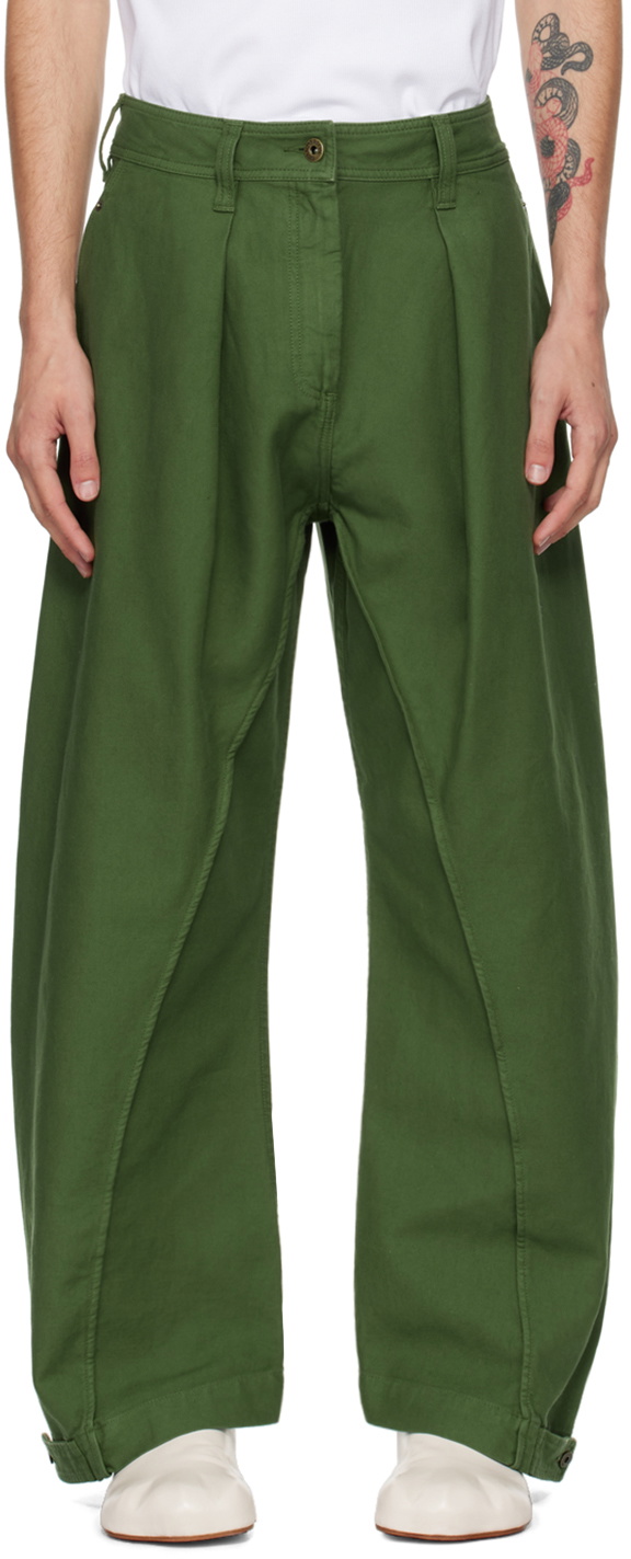 JW Anderson Green Twisted Seam Trousers JW Anderson