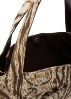 Stella Mccartney Logo Leopard-jacquard Canvas Tote bag - Brown - One Size