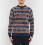 Lardini - Fair Isle Wool-Blend Sweater - Men - Blue