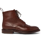 Kingsman - George Cleverley Cap-Toe Pebble-Grain Leather Boots - Chocolate