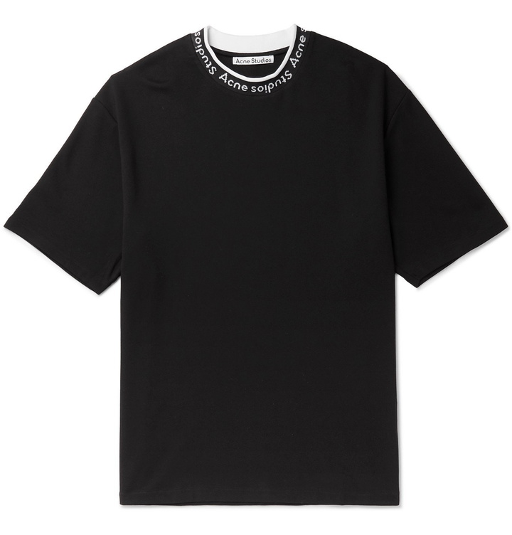 Photo: Acne Studios - Logo-Jacquard Jersey T-Shirt - Black