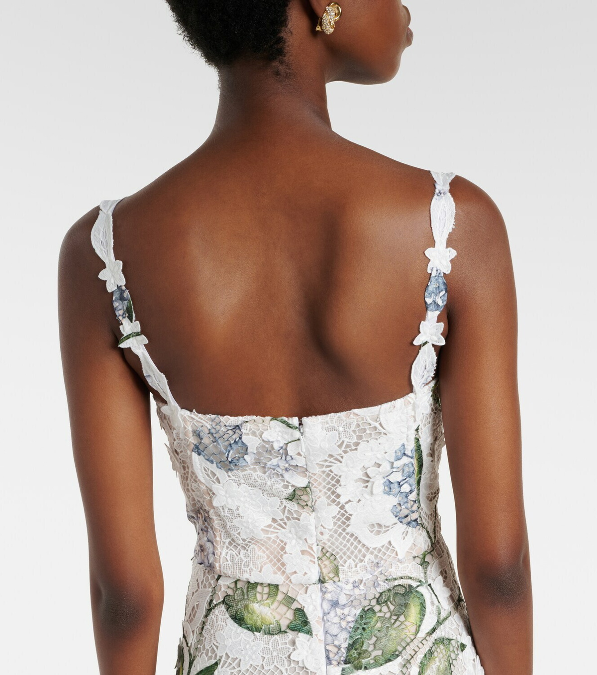 Oscar de la Renta Floral bustier gown
