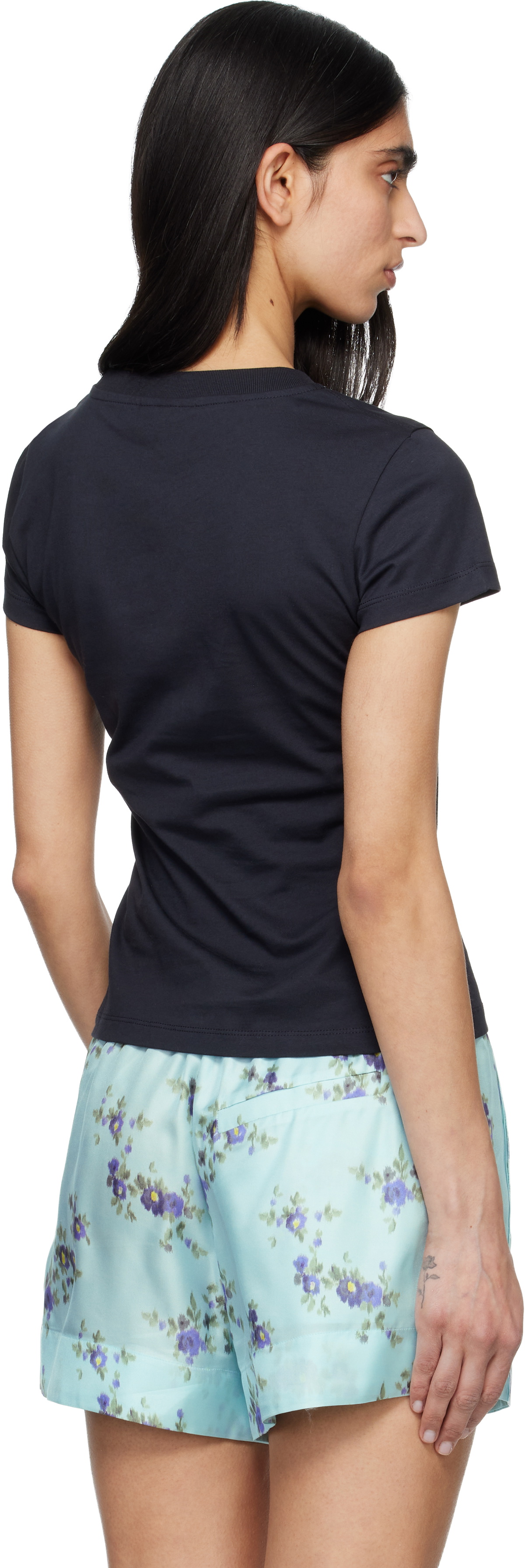 GANNI Black Baby Fit 'Ganni' T-shirt