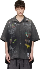 Maison MIHARA YASUHIRO Black Hand Drawing Print Shirt