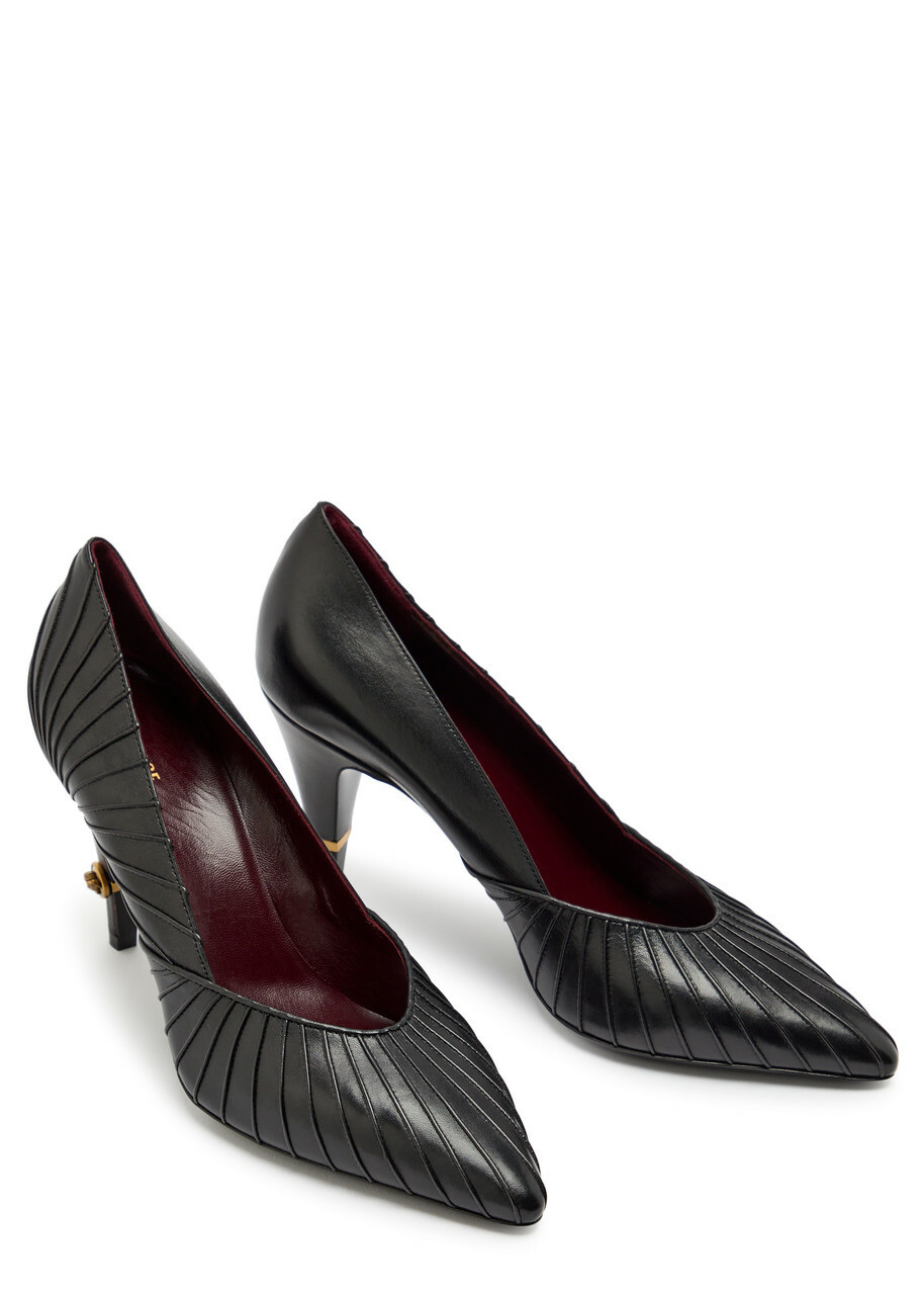 Versace 90 Pintuck Leather Pumps