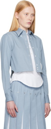 Thom Browne Blue Classic Cropped Long Sleeve Denim Shirt
