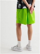 Stussy - Collegiate Straight-Leg Logo-Print Mesh Shorts - Green