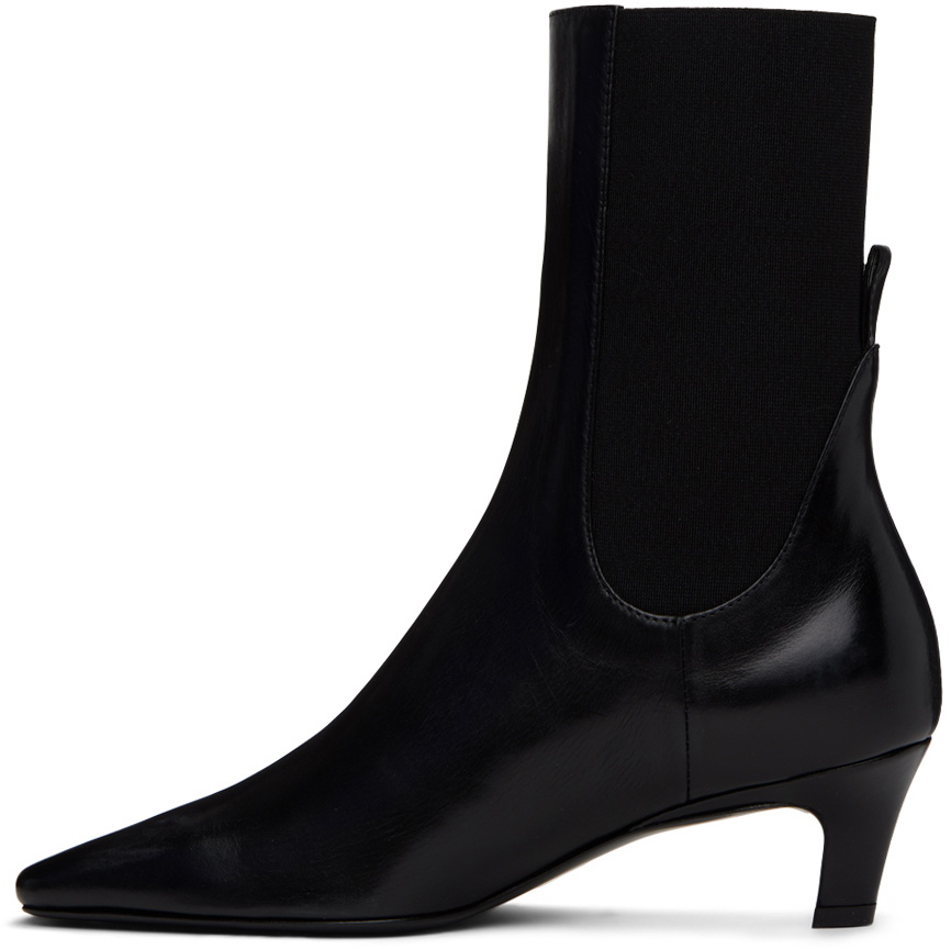 TOTEME Black 'The Mid Heel' Boots Toteme