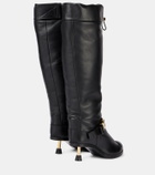 Sacai Leather knee-high boots