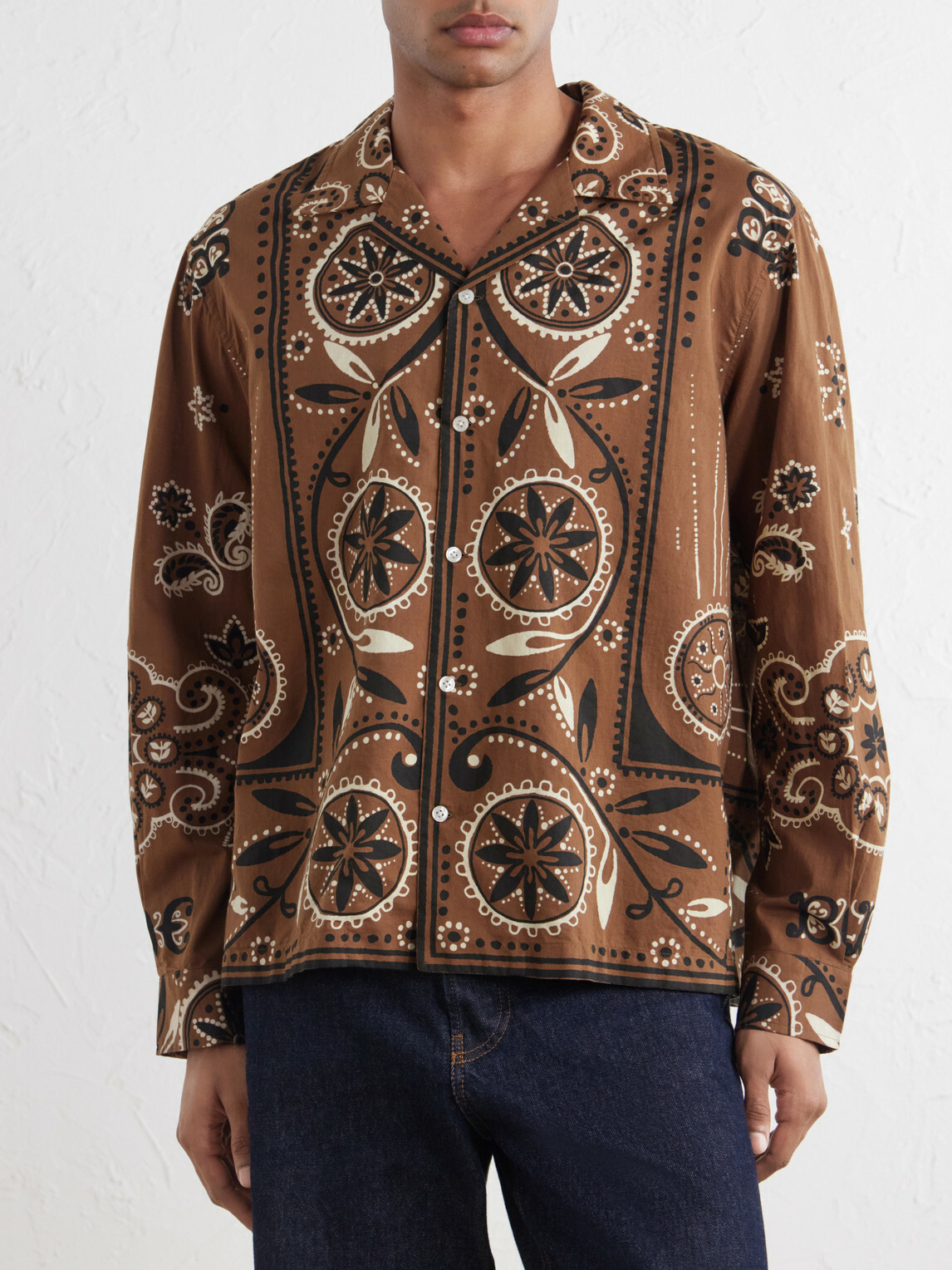 BODE - Bandana Printed Cotton Shirt - Brown