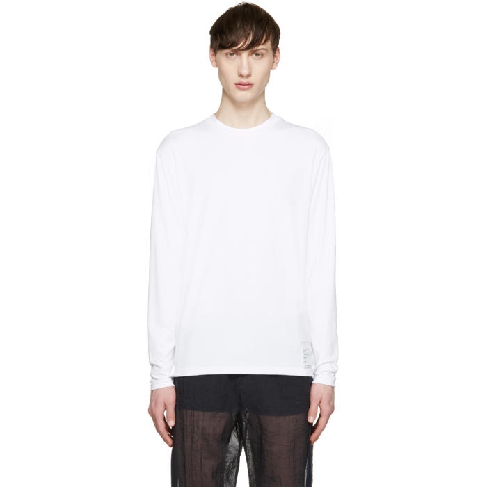 Photo: Satisfy White Long Sleeve Packable T-Shirt