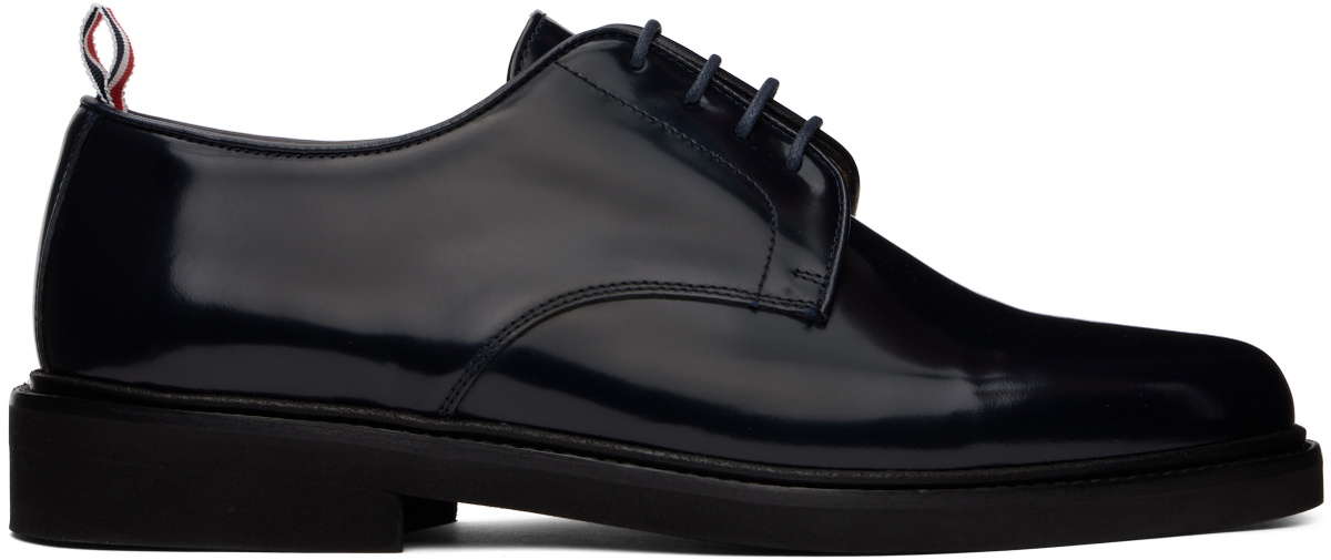 Thom Browne Black Calf Leather Uniform Derbys