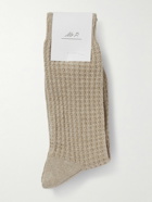 Mr P. - Waffle-Knit Cotton-Blend Socks