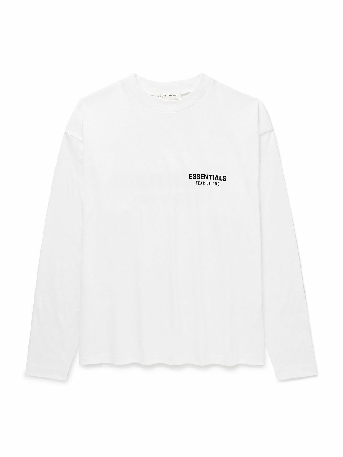 Fear of God ESSENTIALS Gray Cotton Long Sleeve T-Shirt Fear Fear of God ESSENTIALS Gray Cotton Long Sleeve T-Shirt Fear