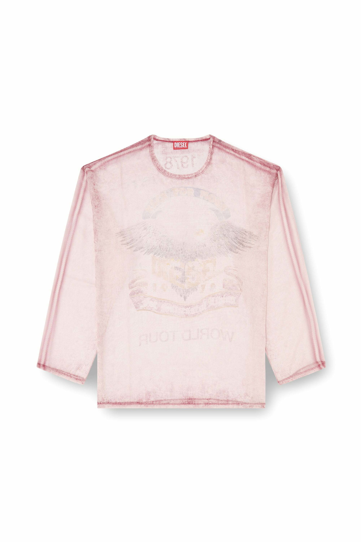 Diesel Sheer chiffon top with concert graphics - T-Shirts Mens in Red
