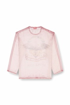 Diesel Sheer chiffon top with concert graphics - T-Shirts Mens in Red